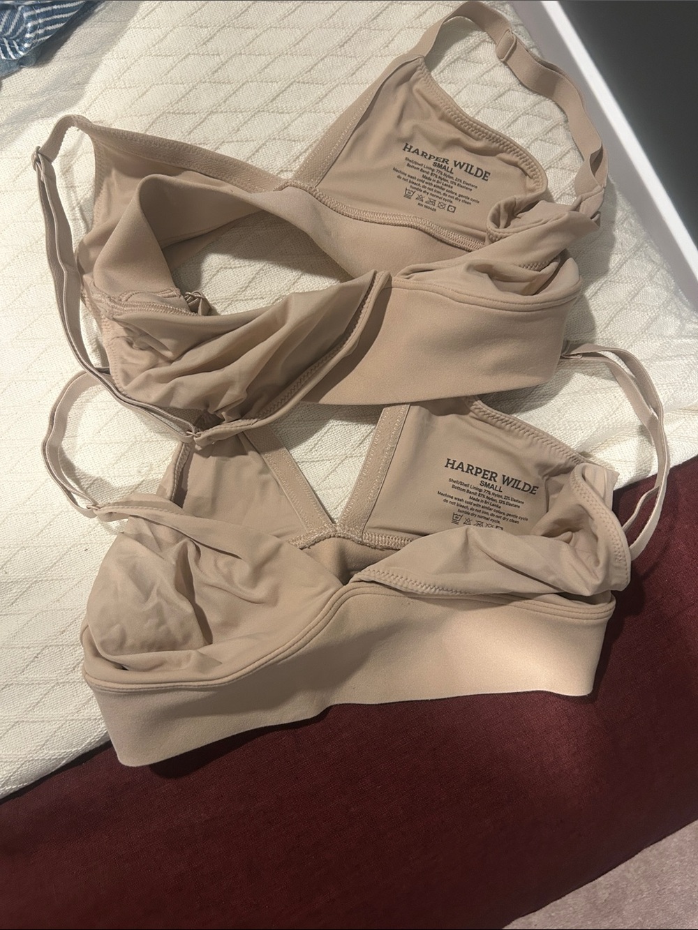 Harper Wilde Triangle Wireless Bra/Bralette in Beige NWOT
